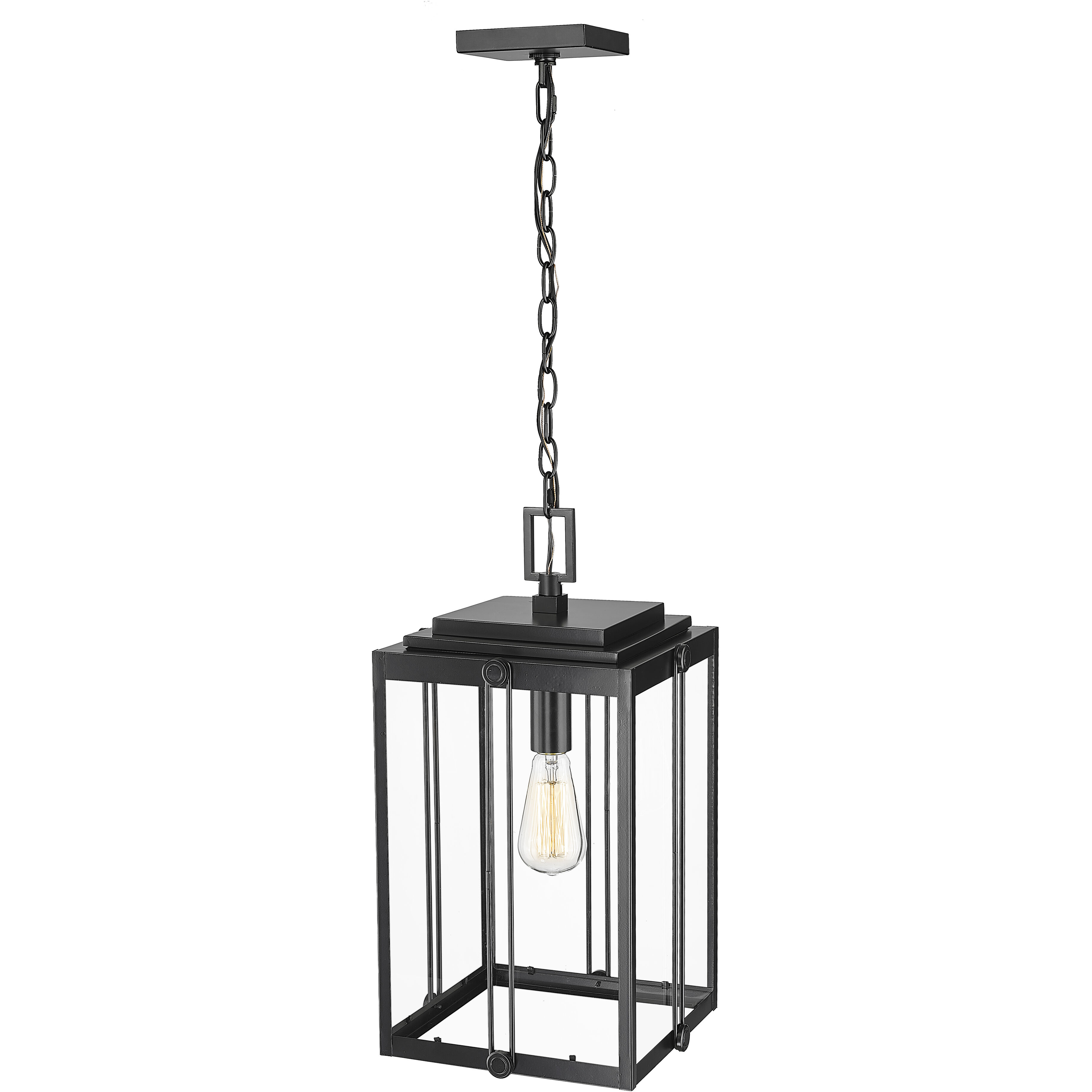 Oakland 1 Light 10.5 inch Powder Coated Black Outdoor Hanging Lantern